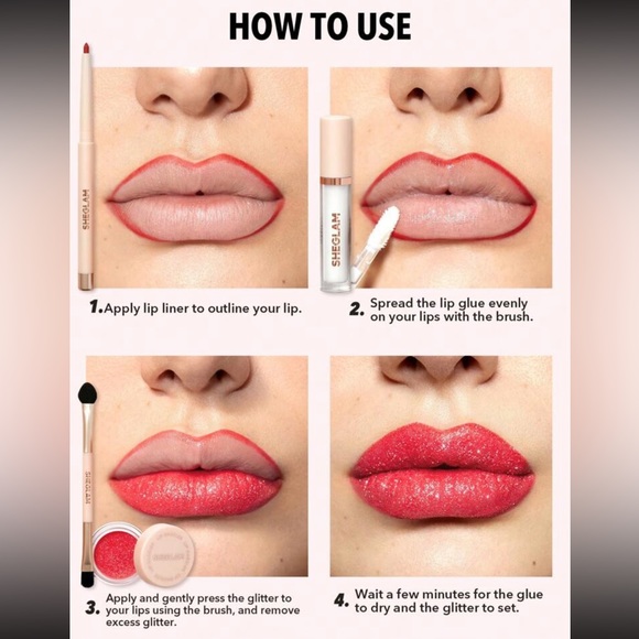SHEGLAM Lip Dazzler Glitter Kit-Red Carpet Long-Lasting Glitter Lip Gloss - Picture 15 of 15